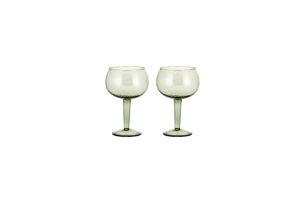 Yala Hammered Gin Glass - Sage Green (Set of 2)