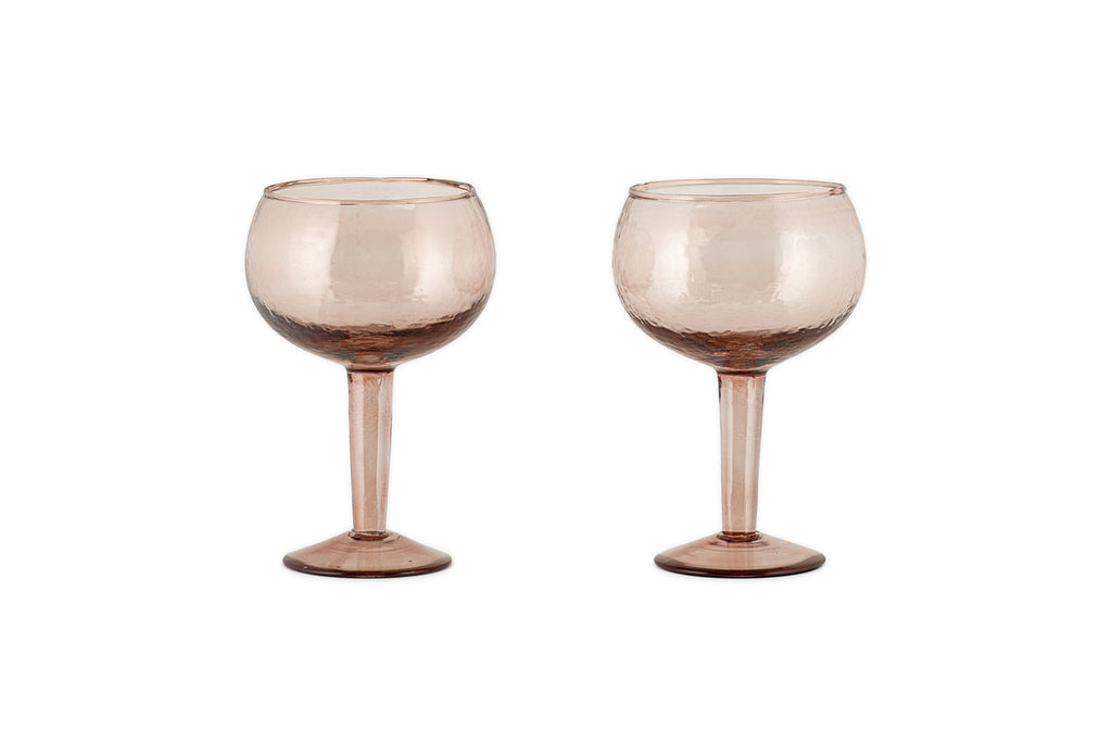 Yala Hammered Gin Glass - Dusty Terracotta (Set of 2)