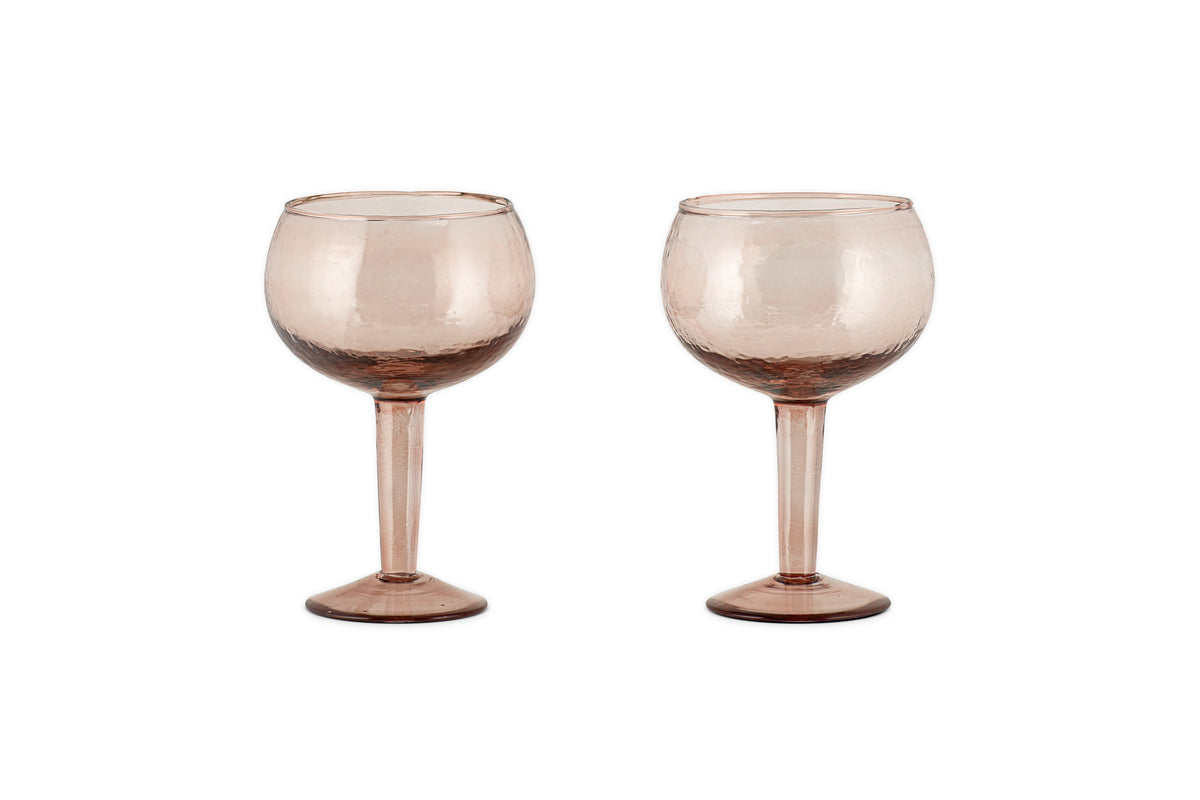 Yala Hammered Gin Glass - Dusty Terracotta (Set of 2)