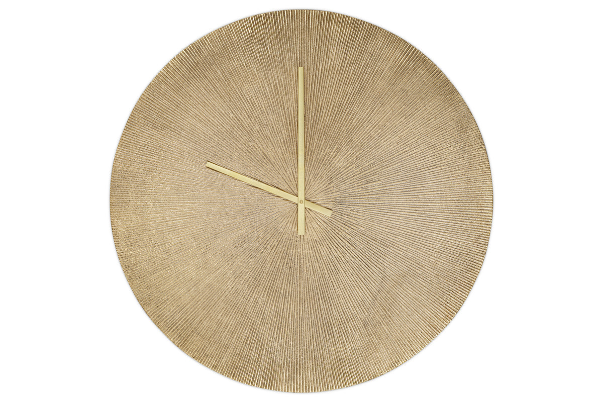 Zuwena Etched Wall Clock - Antique Brass