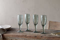 Yala Hammered Champagne Glass - Sage Green (Set of 4)