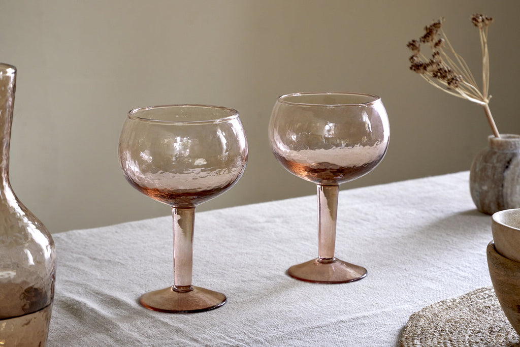 Yala Hammered Gin Glass - Dusty Terracotta (Set of 2)