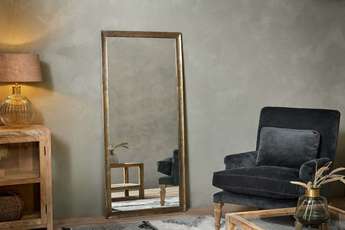 Yadur Full Length Mirror - Antique Brass