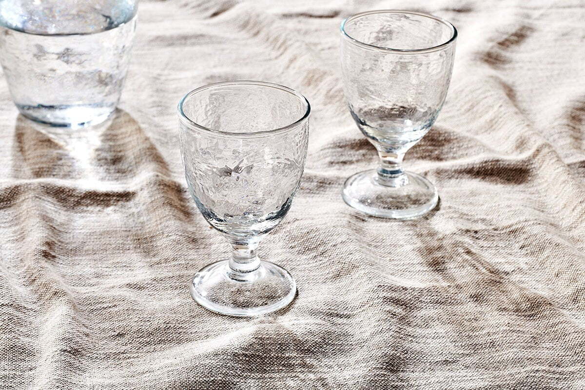 Yala Hammered Wine Glass - Clear Glass (Set of 4)