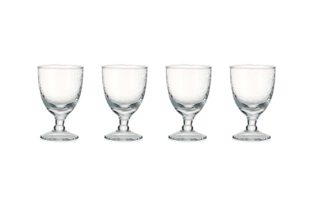 Yala Hammered Wine Glass - Clear Glass (Set of 4)