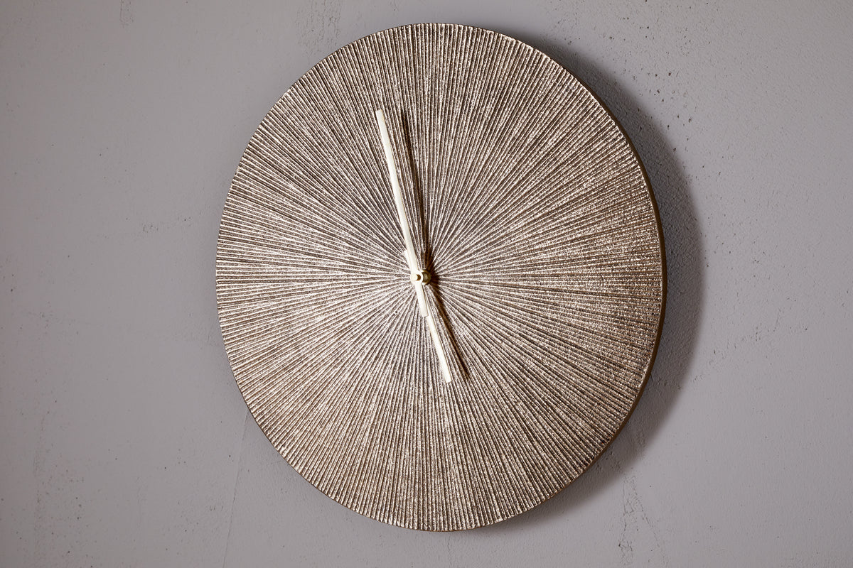 Zuwena Etched Wall Clock - Antique Brass