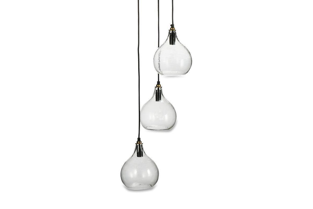 Ziva Recycled Glass Cluster Pendant - Clear