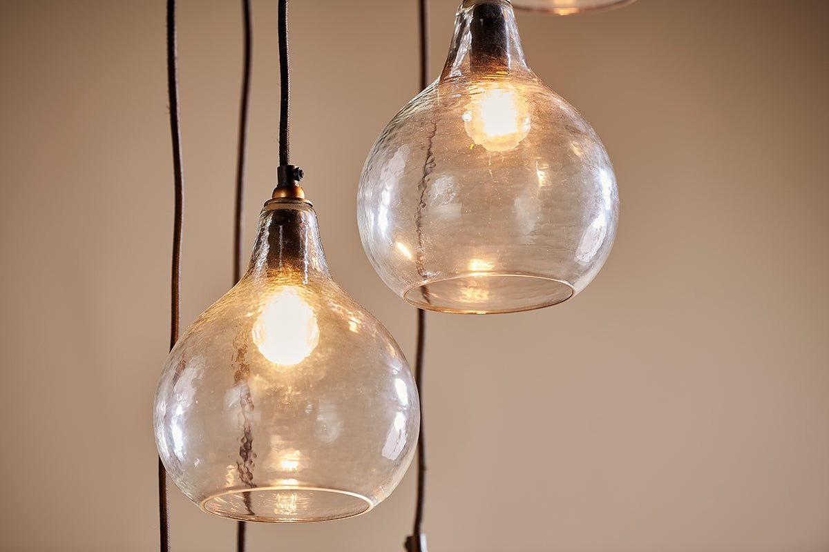 Ziva Statement Recycled Glass Cluster Pendant - Clear