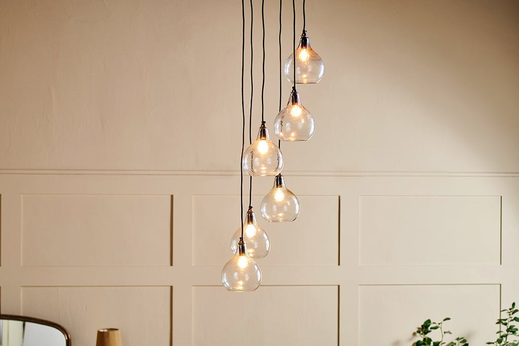 Ziva Statement Recycled Glass Cluster Pendant - Clear